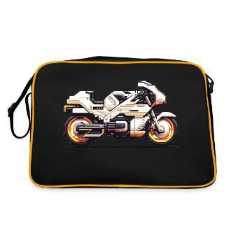 Machine de course de moto 8 bits en tant que graphiques vectoriels - Sac Retro - noir/or - Dos