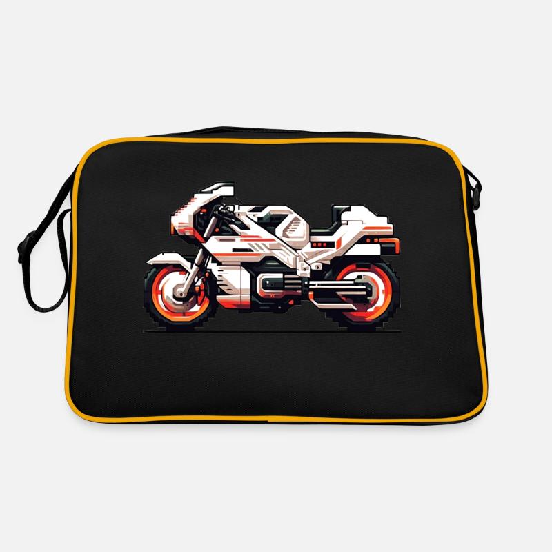 Machine de course de moto comme vecteur 8 bits Sac Retro
