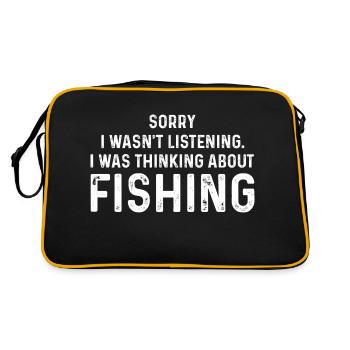 Angeln Lustiger Sarkasmus Zitate Witz Hobbys Humor - Retro Tasche - Schwarz/Gold - Hinten