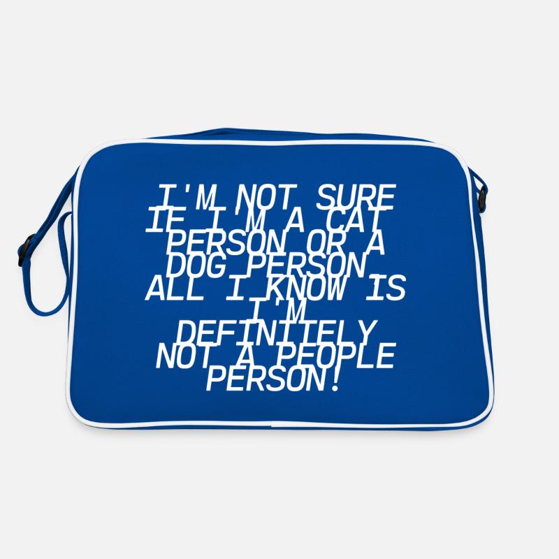 Ich bin mir nicht sicher, ob ich ein Katzenmensch oder ein Hundemensch bin Retro Tasche