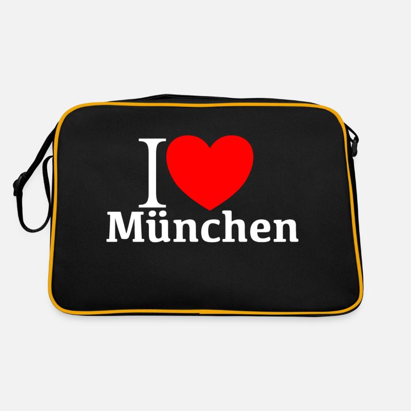 J’adore Munich - Sac Retro - noir/or