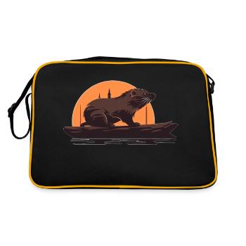 Bieber au coucher du soleil - Sac Retro - noir/or - Dos