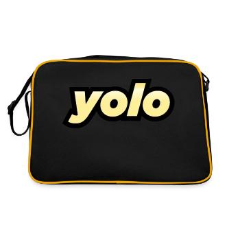 Yolo Trendy Words Typography, Modern Slang Sayings - Retro Bag - black/gold - Back