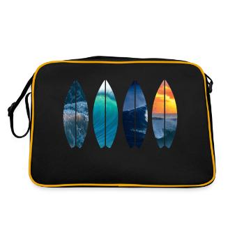 Surf surfer gift Vintage - Retro Bag - black/gold - Back