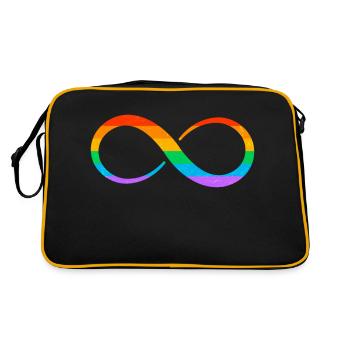 Gay Pride Parade LGBTQ+ Rainbow Flag Body Positive - Retro Tasche - Schwarz/Gold - Hinten