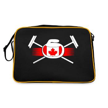Curling Pierre de curling Canada Curler Curling drapeau canadien Curling - Sac Retro - noir/or - Dos