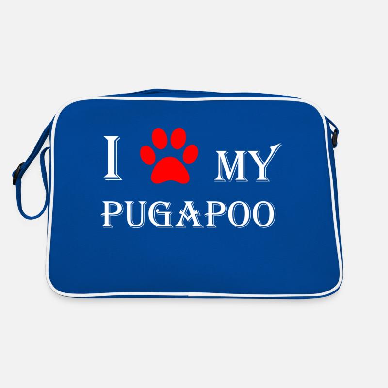 I love my Pugapoo I Pudel Mops Mix Retro Tasche