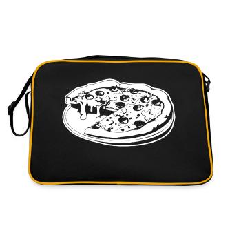Pizza Fast Food Pizzeria - Retro Tasche - Schwarz/Gold - Hinten