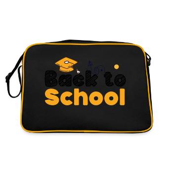 Retour à l’école, Début de l’école, Vacances d’été, Fin, Fun - Sac Retro - noir/or - Dos