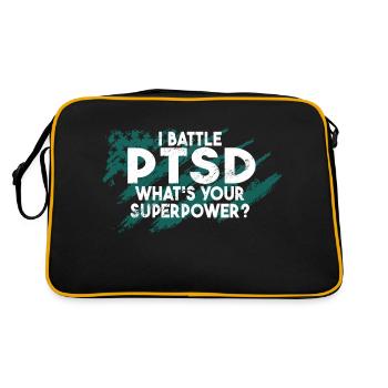 Je lutte contre le SSPT - Sac Retro - noir/or - Dos