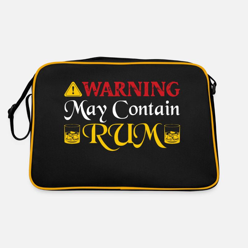 Warning May Contain Rum Drinking Alcohol Retro Tasche