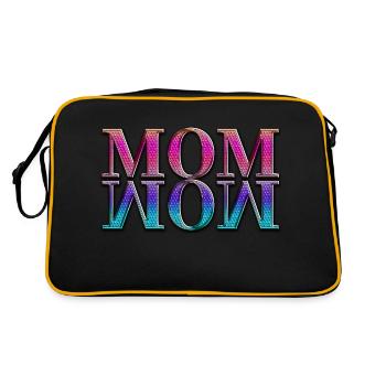 Maman Maman Wow Fête des mères Drôle Mignon Famille Mère - Sac Retro - noir/or - Dos