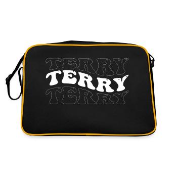 Lustige Frottee Groovy 4 Männer Frauen Cool Frottee Batiken - Retro Tasche - Schwarz/Gold - Hinten