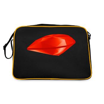 Roter Edelstein - Retro Tasche - Schwarz/Gold - Hinten