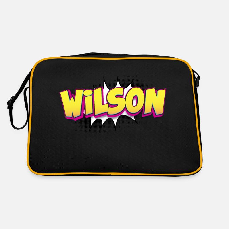 Wilson Benutzerdefinierter Name Comic-Buch-Stil Pop-Art, Retro Tasche