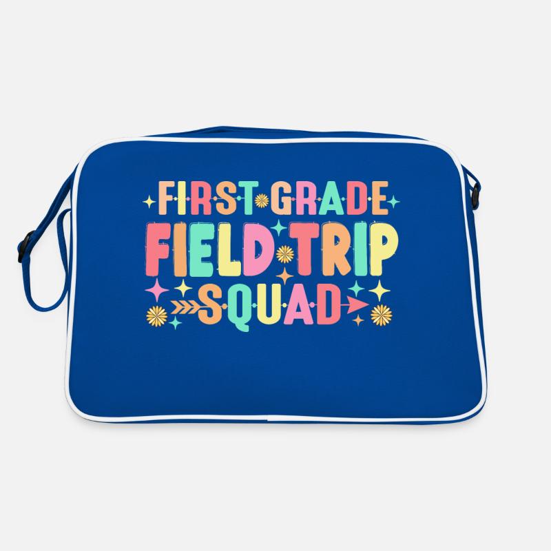 First Grade Field Trip Squad Teacher Students Retro Bag
