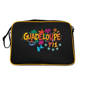 Carte de la Guadeloupe 971 - idee cadeau souvenir - Sac Retro - noir/or - Dos
