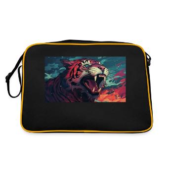 Tigre rugissant - Sac Retro - noir/or - Dos