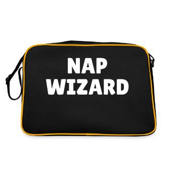 Nap wizard, funny nap loving slogan - Retro Bag - black/gold - Back