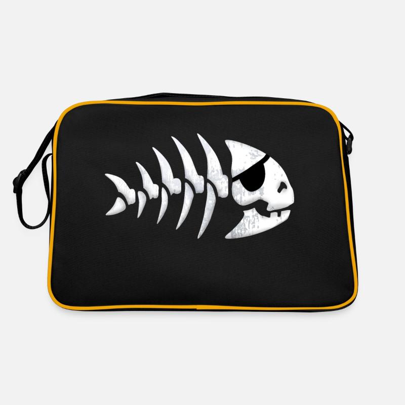 Poisson pirate - Sac Retro - noir/or