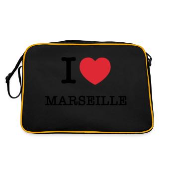 J’aime Marseille | Marseille | I Heart Marseille - Sac Retro - noir/or - Dos