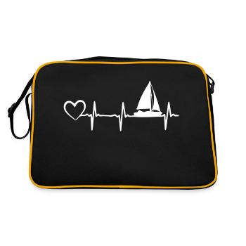 Segelboot Heartbeat Segelboot Segelboot - Retro Tasche - Schwarz/Gold - Hinten