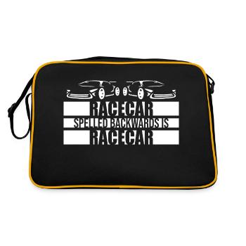 Funny Racecar Spelled Backwards Is Race Car Driver - Retro Bag - black/gold - Back