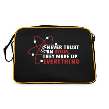 Never trust an atom - they invent everything - Retro Bag - black/gold - Back