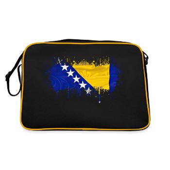 Bosnia in herzegovina europe sarajavo flag mostar - Retro Bag - black/gold - Back