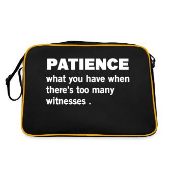 Patience funny quote - Retro Bag - black/gold - Back