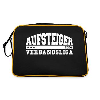 Aufsteiger 2024 Verbandsliga Aufstieg Fußball - Retro Tasche - Schwarz/Gold - Hinten