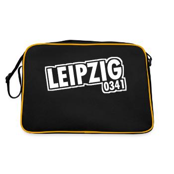 Leipzig - 0341 - Area Code - Saxony - Retro Bag - black/gold - Back