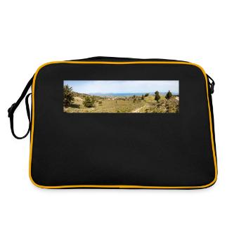Landscape of Kos and view of the coastline - Retro Bag - black/gold - Back
