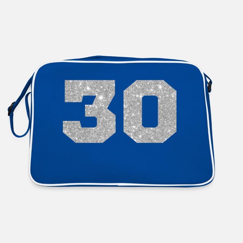 Nummer 30 Silberglitter - 30-jähriges Jubiläum Retro Tasche