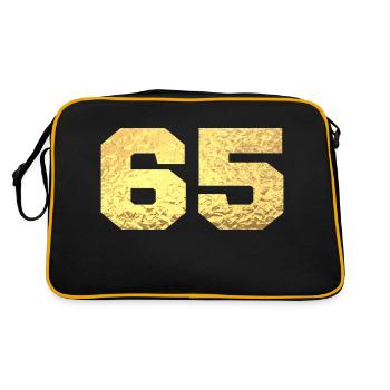 Numéro 65 paillettes doré - 65e anniversaire - Sac Retro - noir/or - Dos