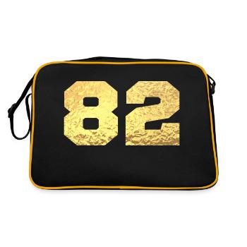 Numéro 82 paillettes doré - 82e anniversaire - Sac Retro - noir/or - Dos