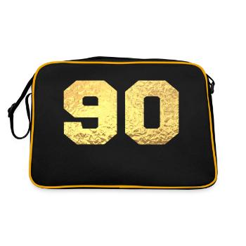 Number 90 Gold Glitter - 90th Anniversary - Retro Bag - black/gold - Back