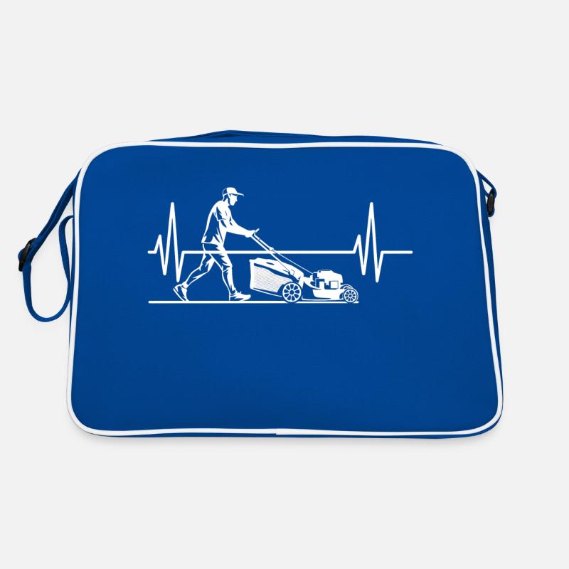 Rasenmäher Herzschlag Gras Mähen Gartenarbeit Retro Tasche