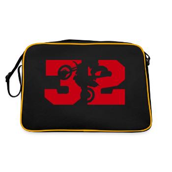 Moto 32 Biker - Retro Tasche - Schwarz/Gold - Hinten