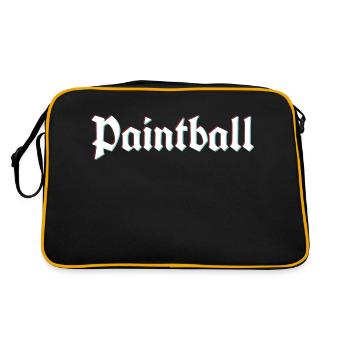 Rustic paintball logo with 3d distortion effect - Retro Bag - black/gold - Back