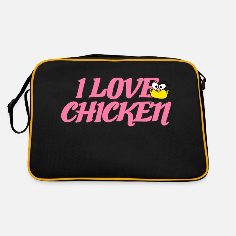 Poulet jaune J’adore le poulet Sac Retro
