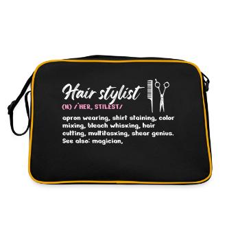 Coiffeur Définition Maquillage Cosméticienne - Sac Retro - noir/or - Dos