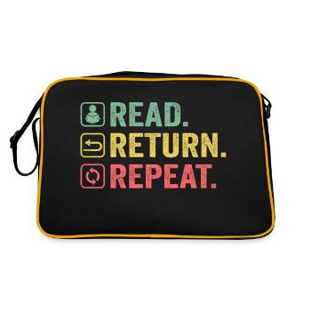 Lire, Revenir, Reprendre, Amoureux des livres - Sac Retro - noir/or - Dos