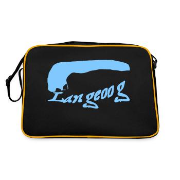 Langeoog Tattoo - Retro Tasche - Schwarz/Gold - Hinten