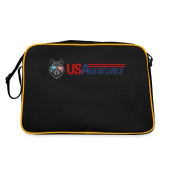 usaventures tête de loup - Sac Retro - noir/or - Dos
