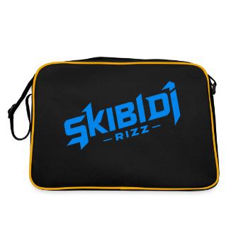 Skibidi Rizz bleu - Sac Retro - noir/or - Dos