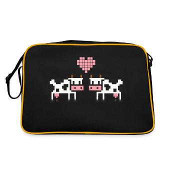 Vache Pixel Amour - Sac Retro - noir/or - Dos