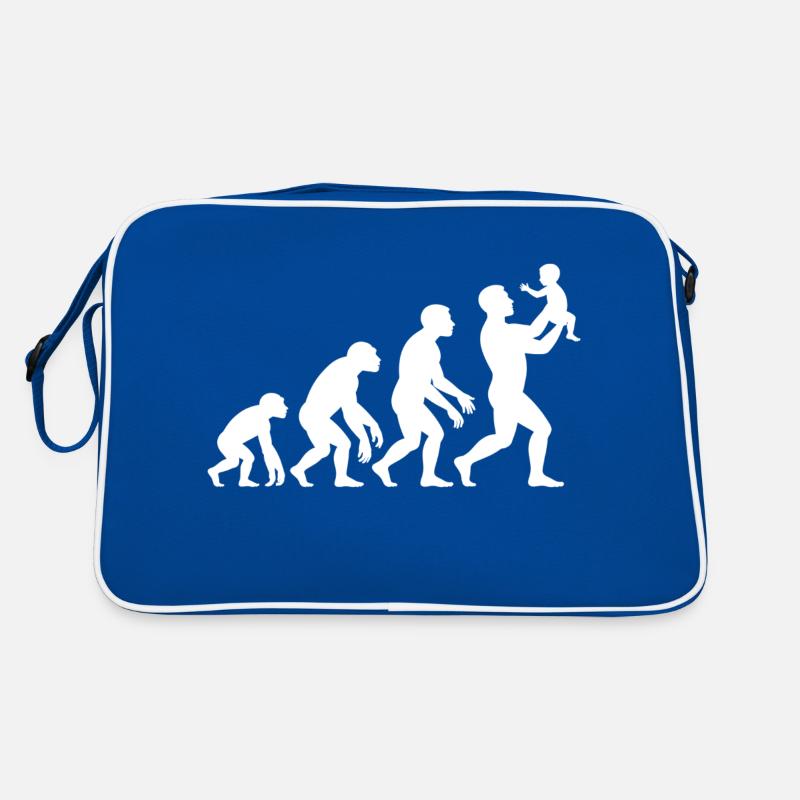 Evolution vom Affen zum Vater Retro Tasche