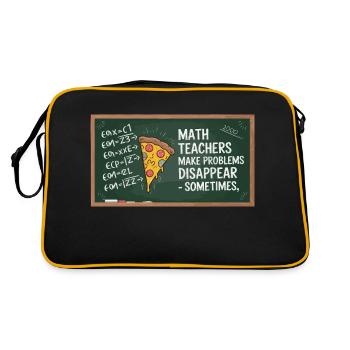 Funny Math Teacher Design Pizza & Problem Solving - Retro Bag - black/gold - Back