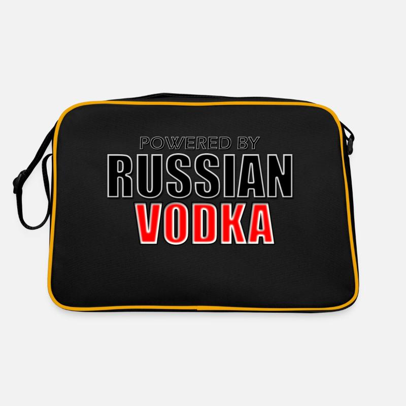 powered_by_Russian_Vodka Retro Tasche
